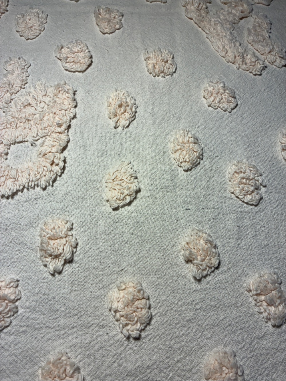 Textured Chenille fabric soft peach